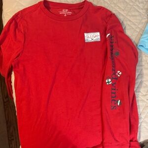 Vineyard Vines Red Long Sleeve Kids Tee
